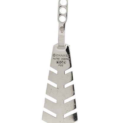 Chanel 18K White Gold Diamond Comete Chevron Single Earring 4 of 6