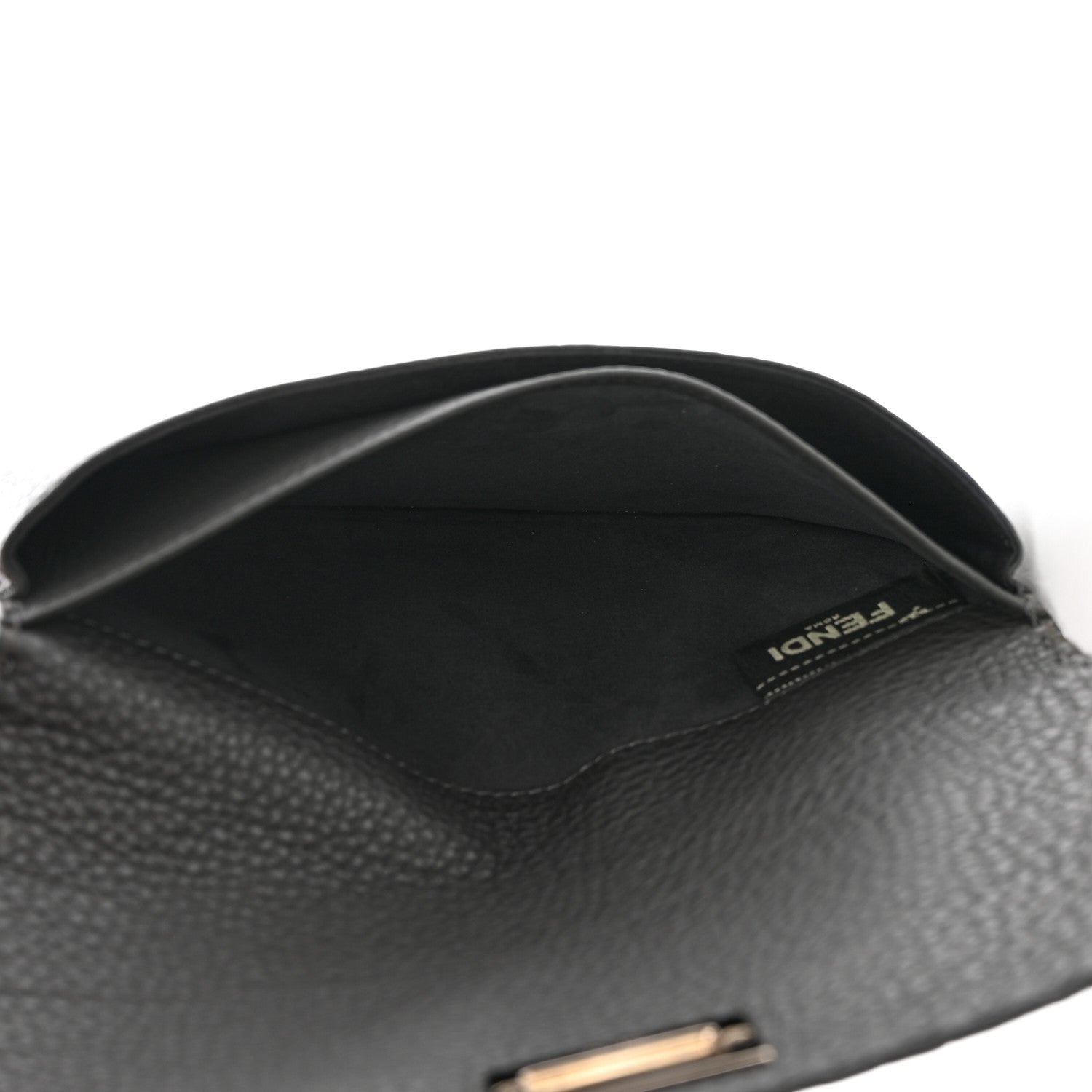 Fendi Cuoio Romano Selleria Mini Peekaboo Clutch Wallet Black 6 of 10