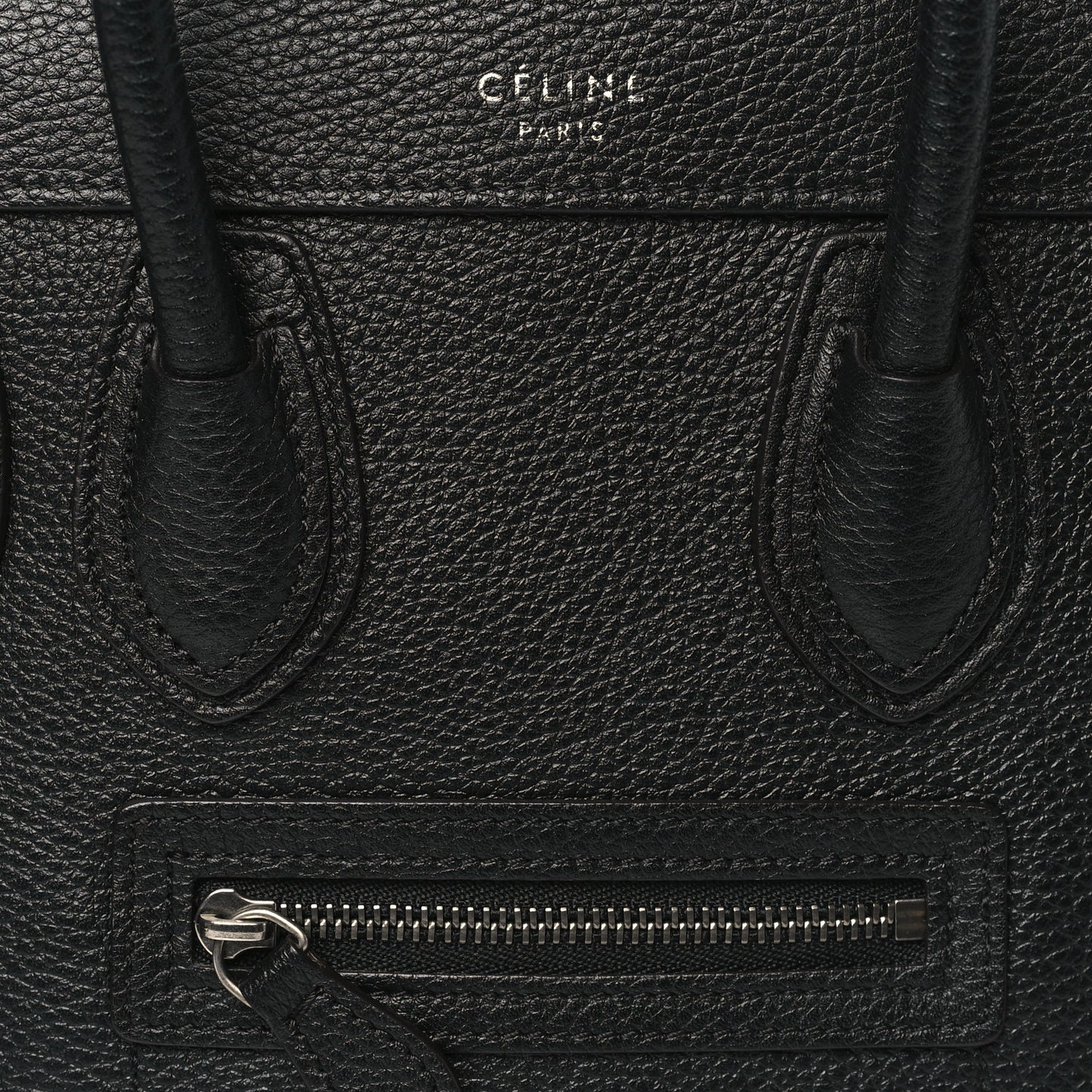 Drummed Calfskin Nano Luggage Black