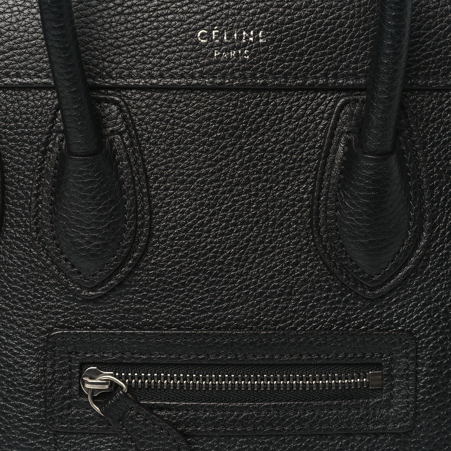 Celine Drummed Calfskin Nano Luggage Black 8 of 10