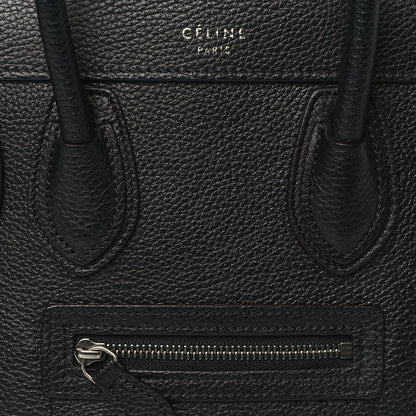 Celine Drummed Calfskin Nano Luggage Black 8 of 10