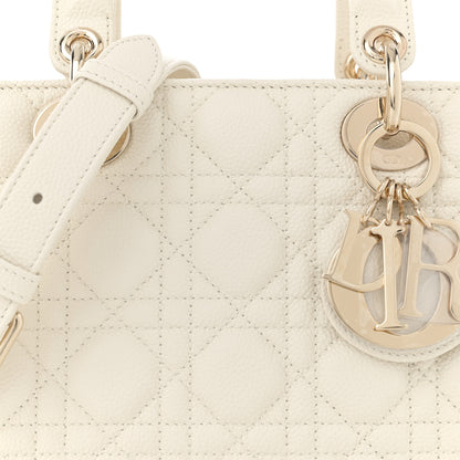 Christian Dior Grained Calfskin Cannage Small Lady Dior Latte 8 of 11