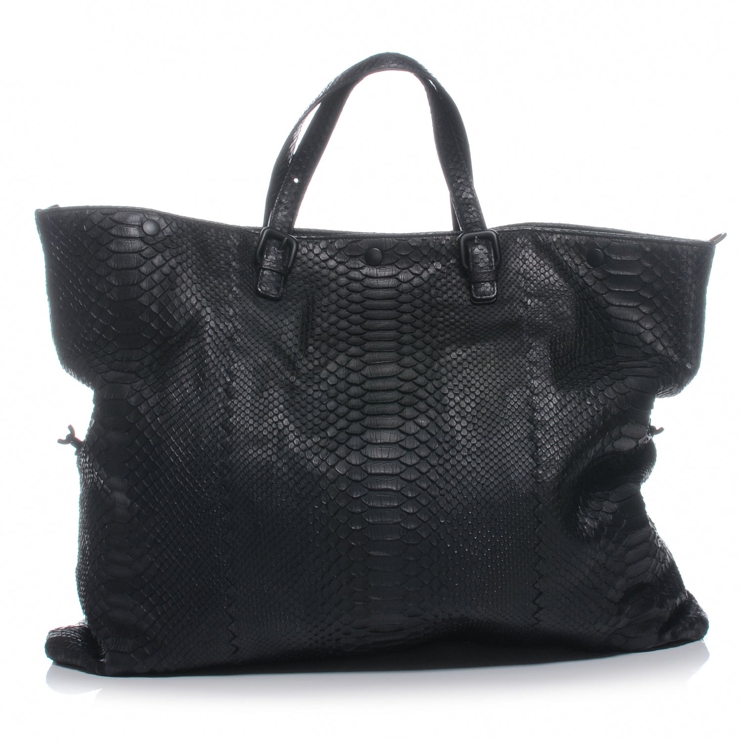 Bottega Veneta Python Convertible Tote Bag Black 1 of 8