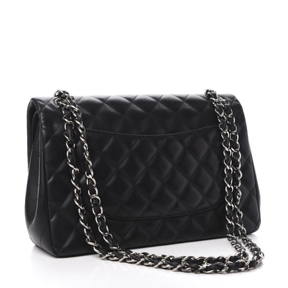 Chanel Lambskin Quilted Jumbo Double Flap Black 3 of 11