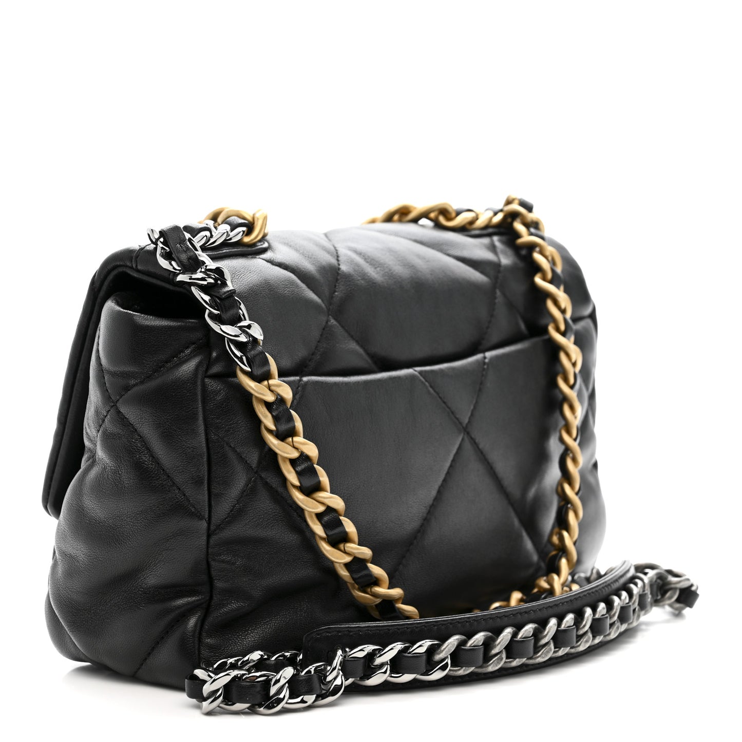 Lambskin Quilted Medium Chanel 19 Flap Black