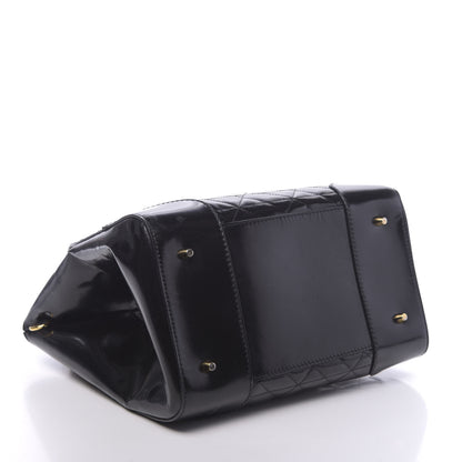 Burberry Patent Quilted Bi-Color Medium Albett Tote Black Gold 4 of 13