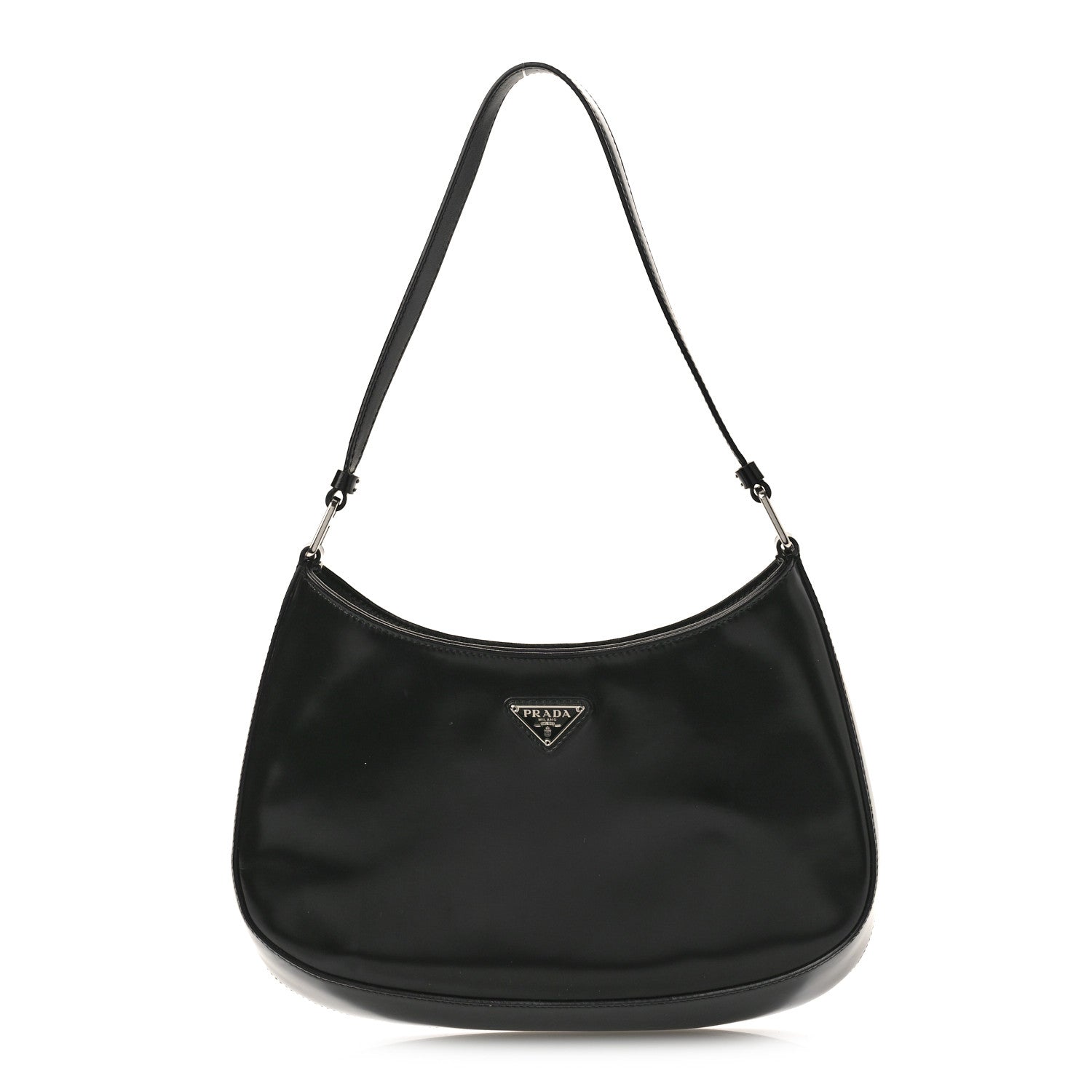 Prada Spazzolato Cleo Shoulder Bag Black 1 of 10