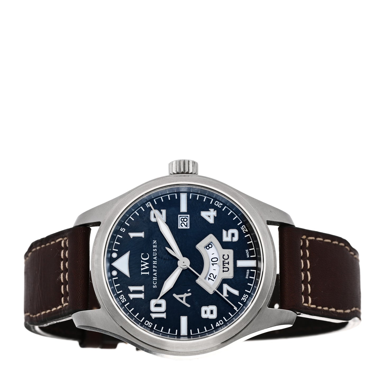 Stainless Steel Calfskin 44mm Pilot Automatic Watch Brown IW326104