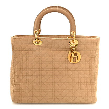 Christian Dior Nylon Cannage Large Lady Dior Tan 1 of 10