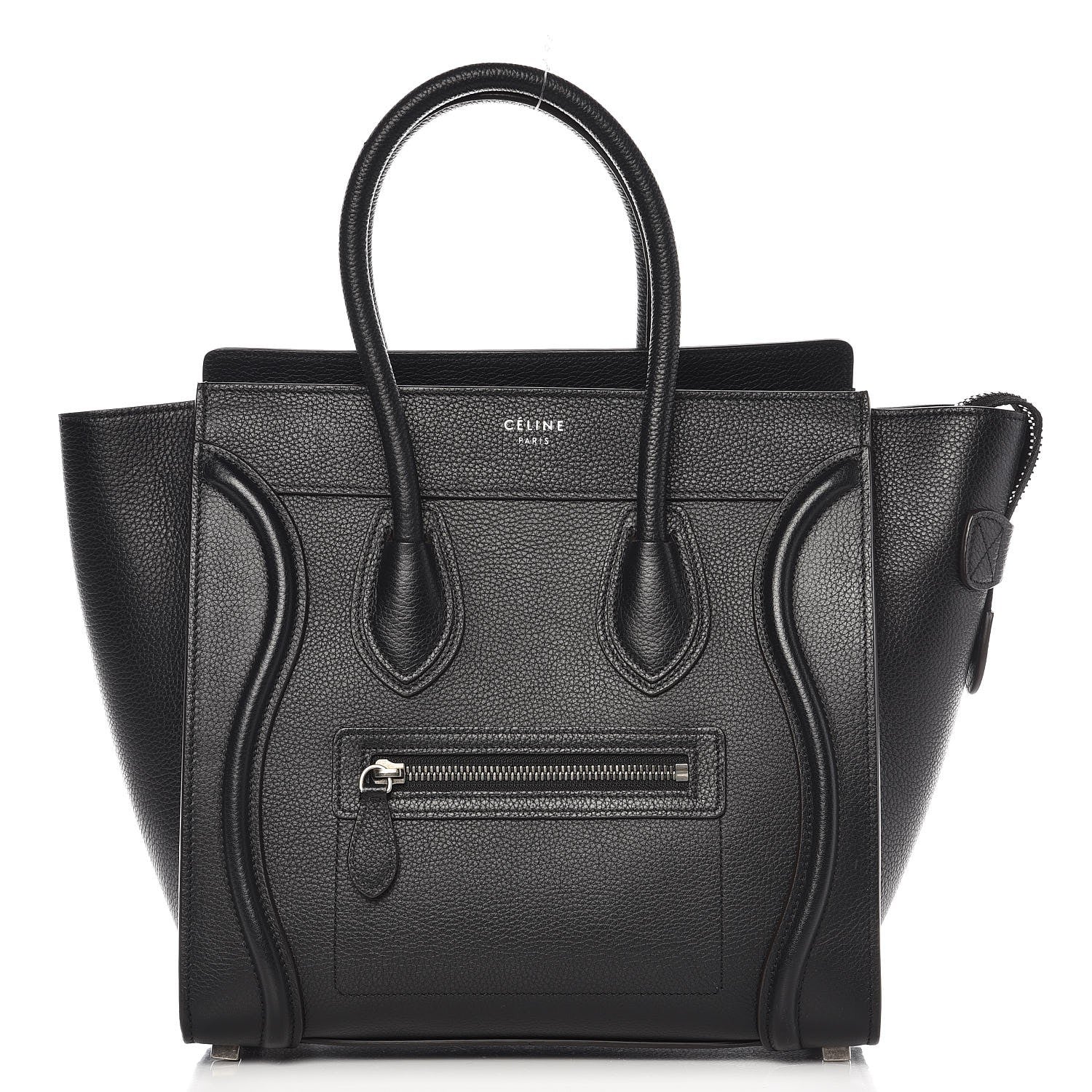 Celine Drummed Calfskin Micro Luggage Black 1 of 8