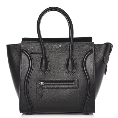 Celine Drummed Calfskin Micro Luggage Black 1 of 8