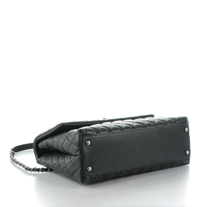 Chanel Caviar Lizard Quilted Medium Coco Handle Flap Black 4 of 8