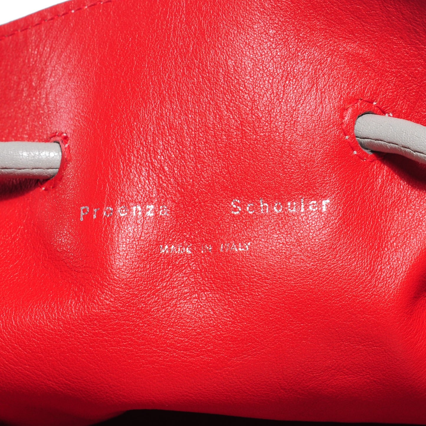 Grained Leather Medium Bucket Bag Icy Pearl