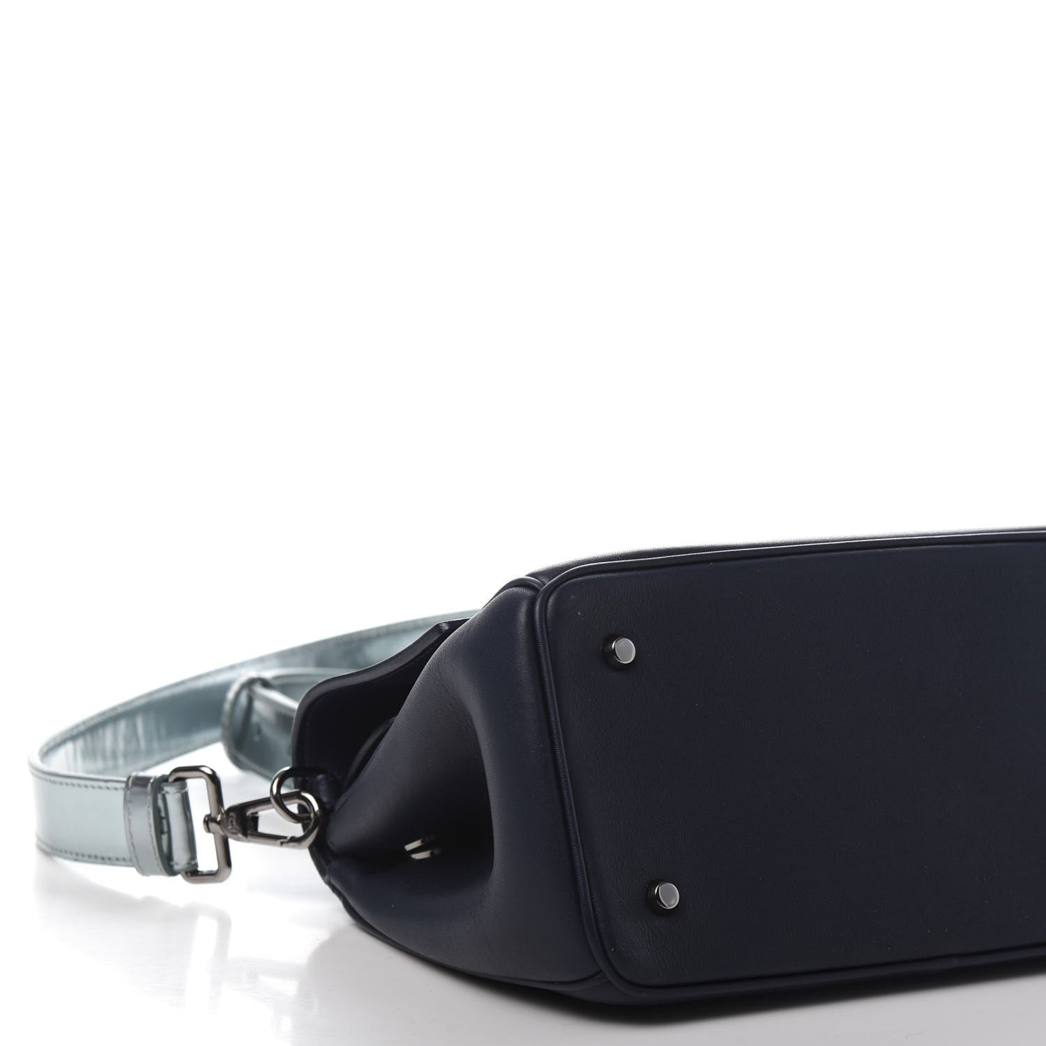 Christian Dior Metallic Patent Smooth Calfskin Mini Be Dior Flap Navy Light Blue 7 of 14