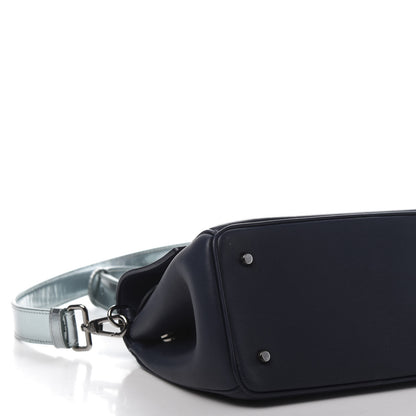 Christian Dior Metallic Patent Smooth Calfskin Mini Be Dior Flap Navy Light Blue 7 of 14