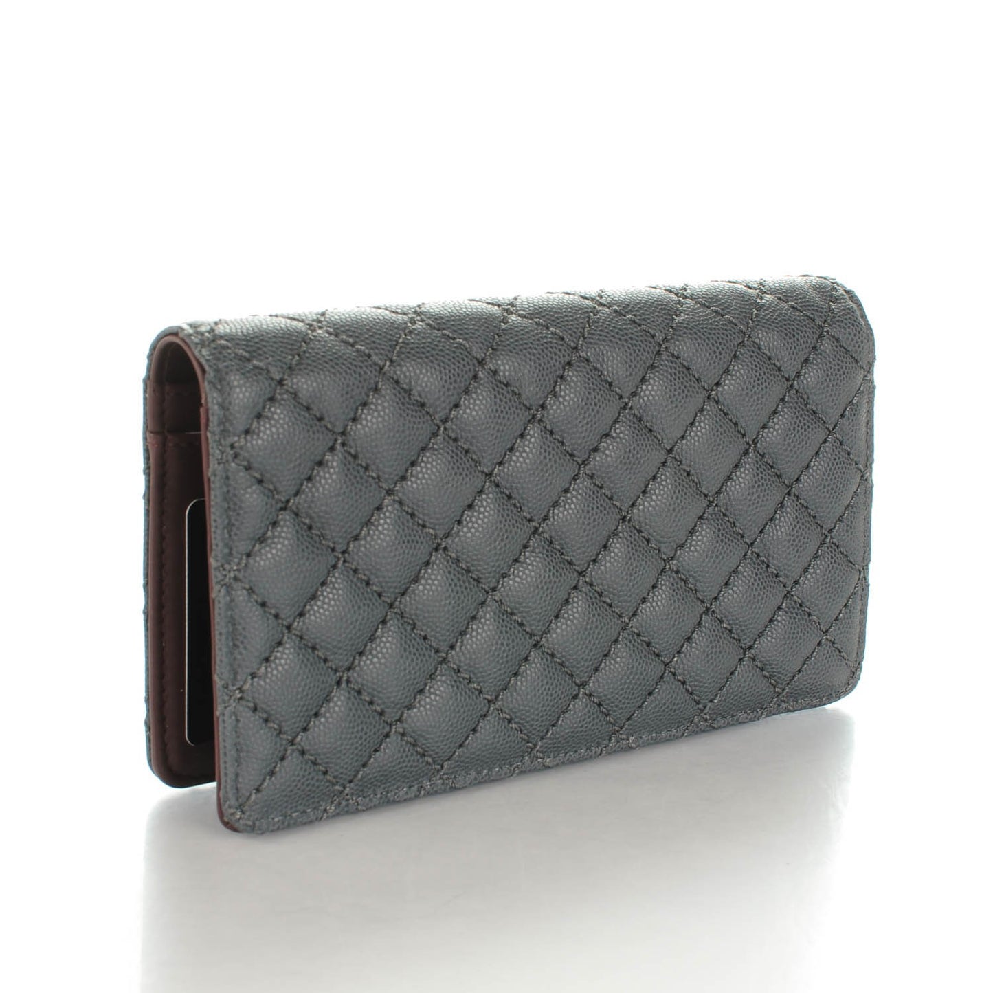Caviar Micro Quilted Yen Wallet Grey