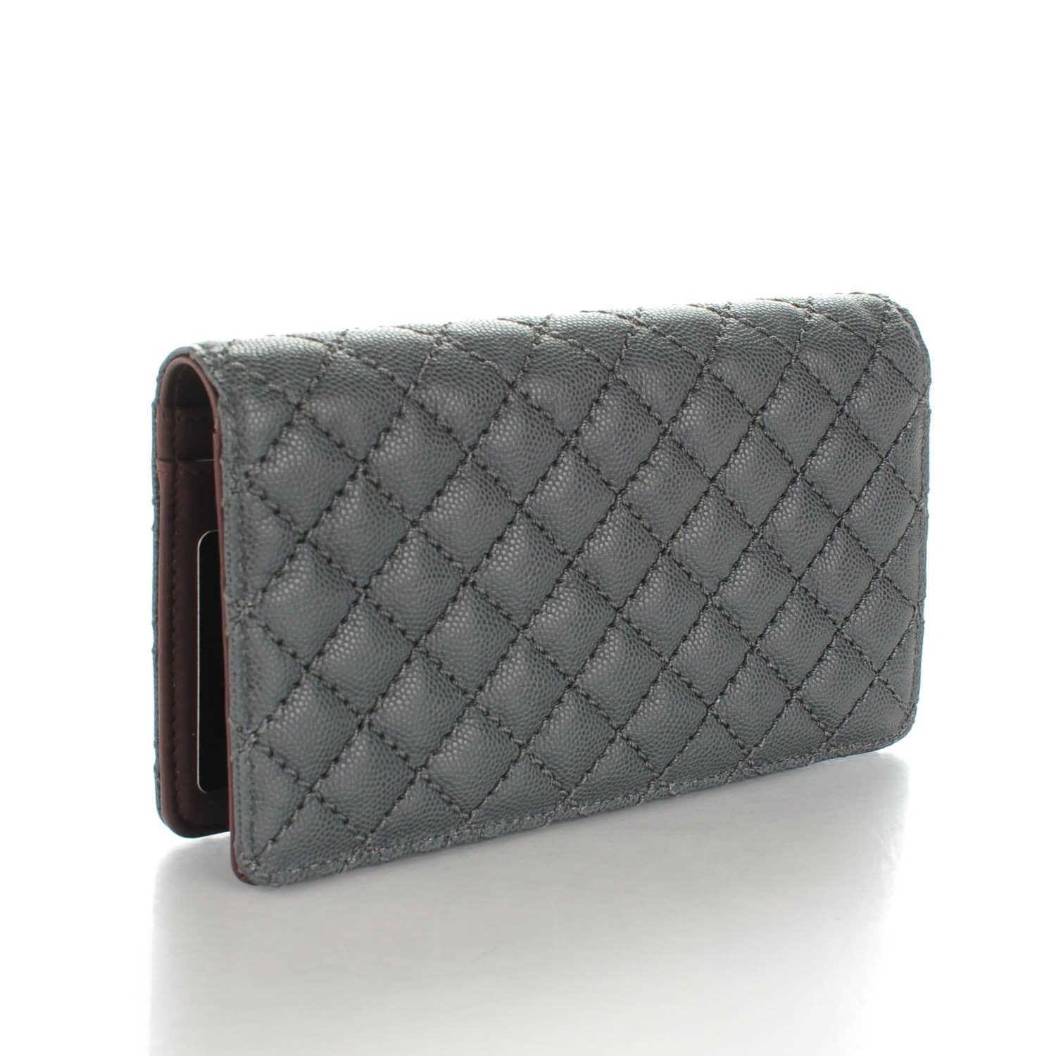 Chanel Caviar Micro Quilted Yen Wallet Grey 3 of 8