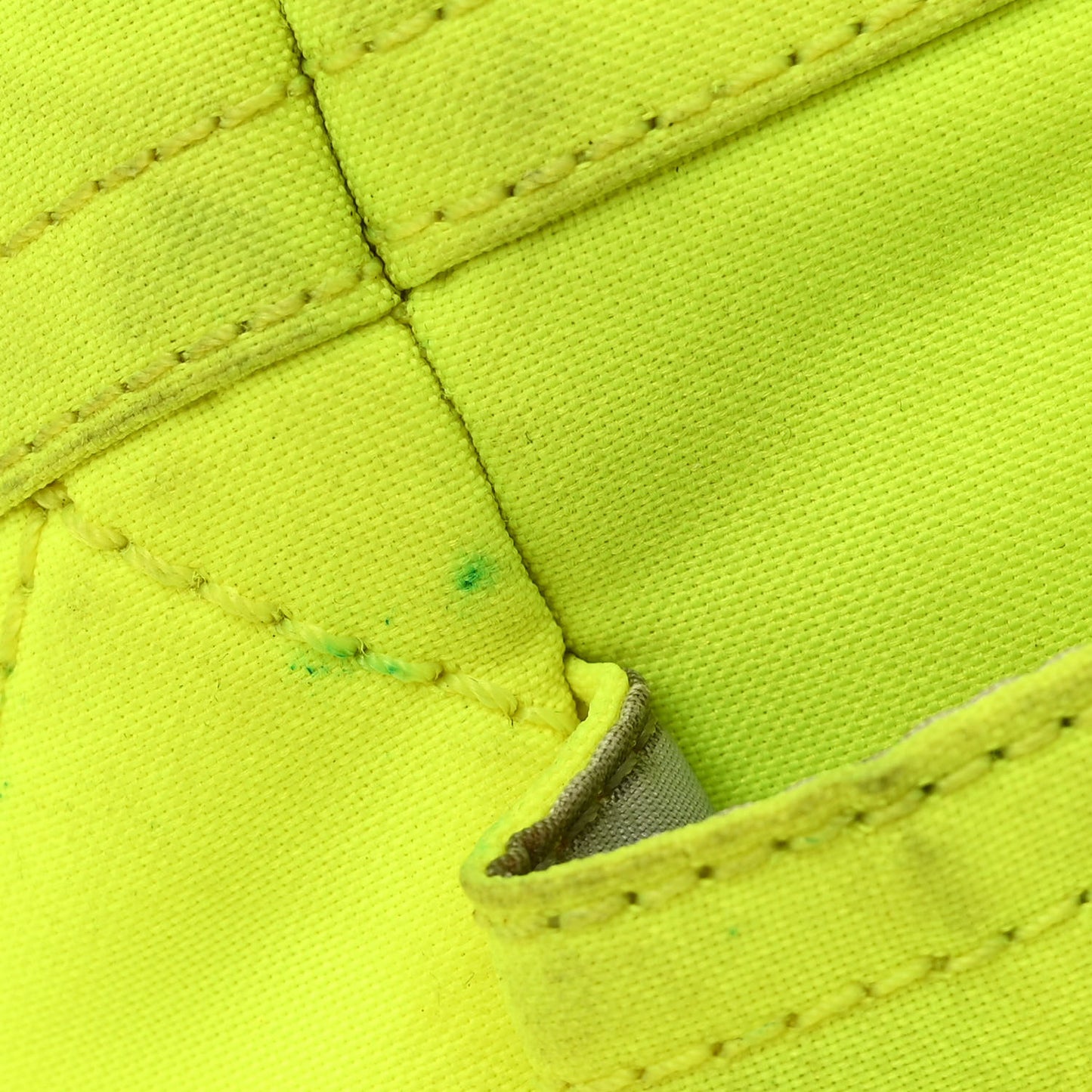 Coated Canvas Quilted Large Paris Biarritz Tote Neon Yellow
