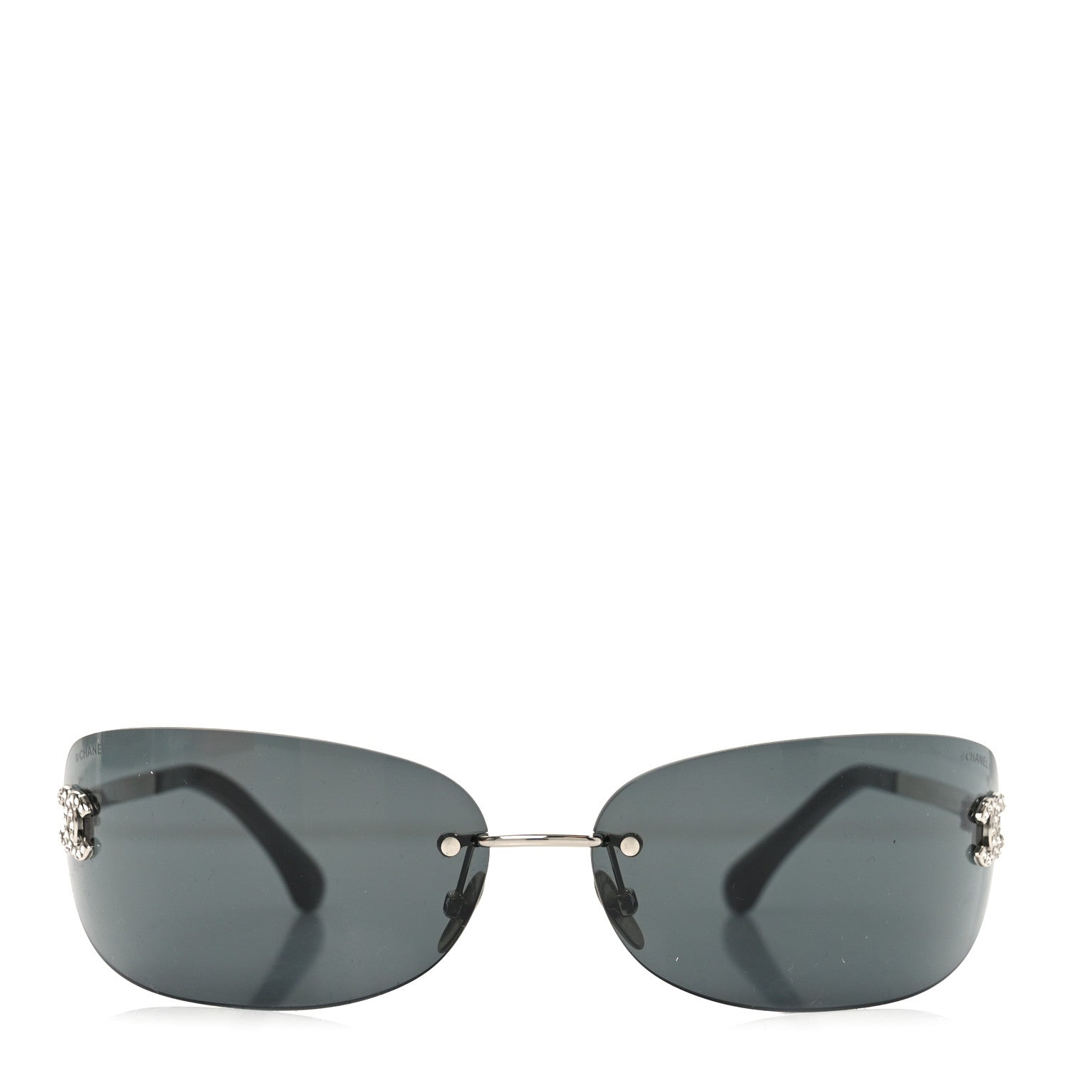 Chanel Metal Crystal CC Oval Sunglasses 71560 Black 2 of 7
