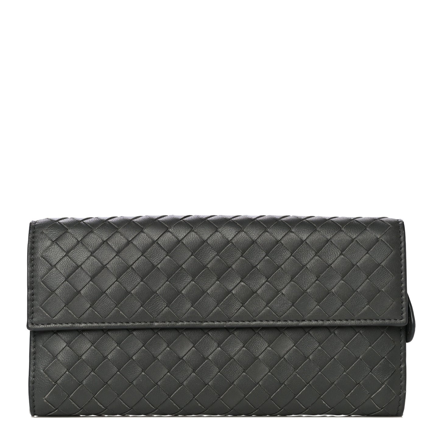 Nappa Intrecciato Continental Wallet Grey