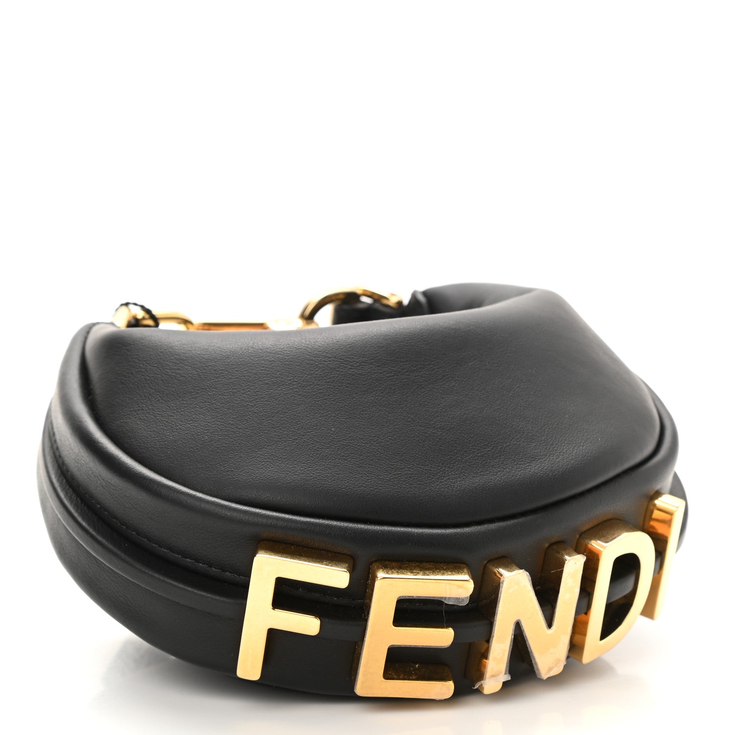 Fendi Vitello Grace Matte Nano Fendigraphy Hobo Charm Black 4 of 9