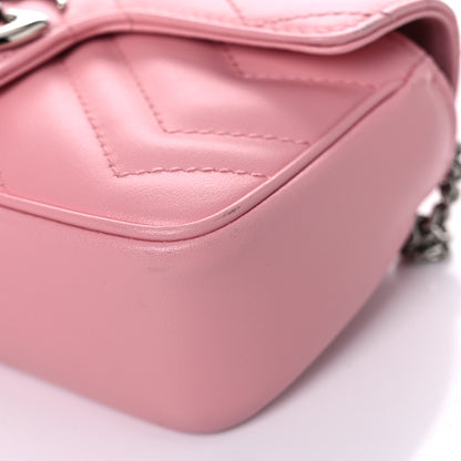 Gucci Calfskin Matelasse Super Mini GG Marmont Shoulder Bag Wild Rose 10 of 10