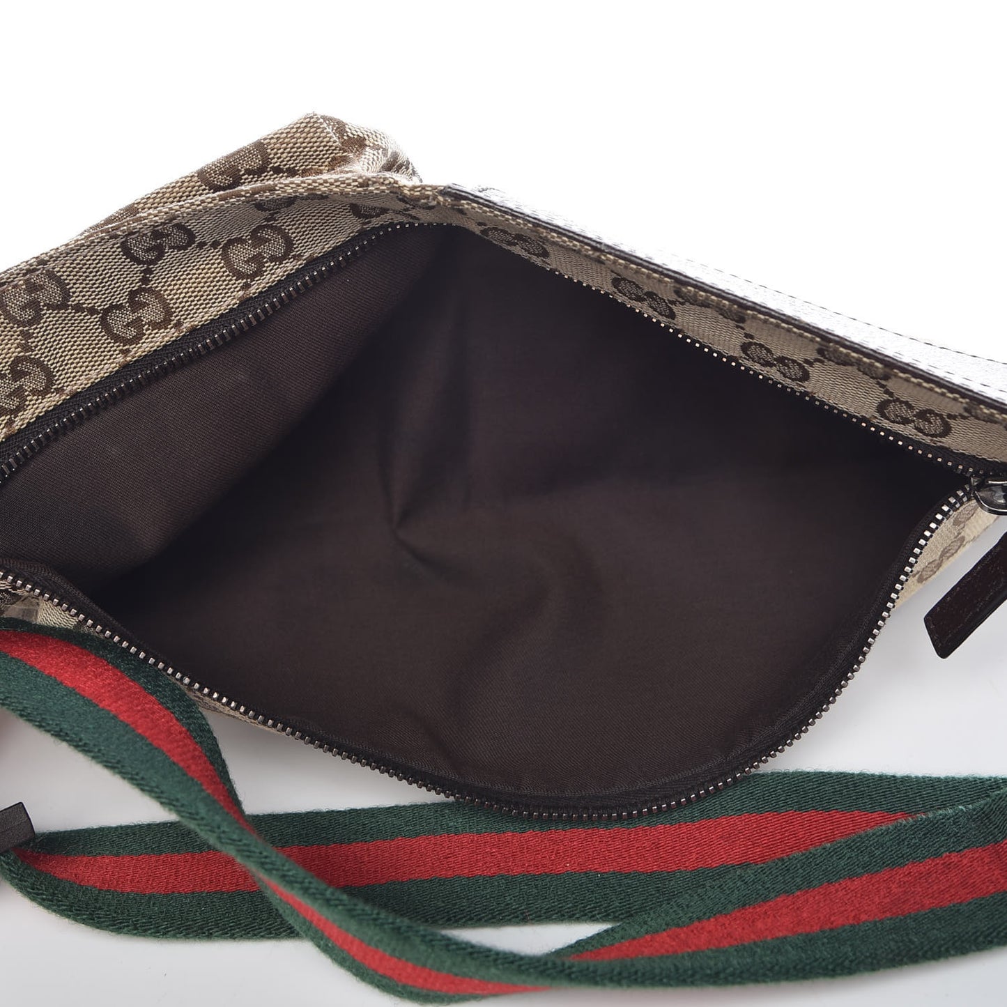 Monogram Web Belt Bag Dark Brown
