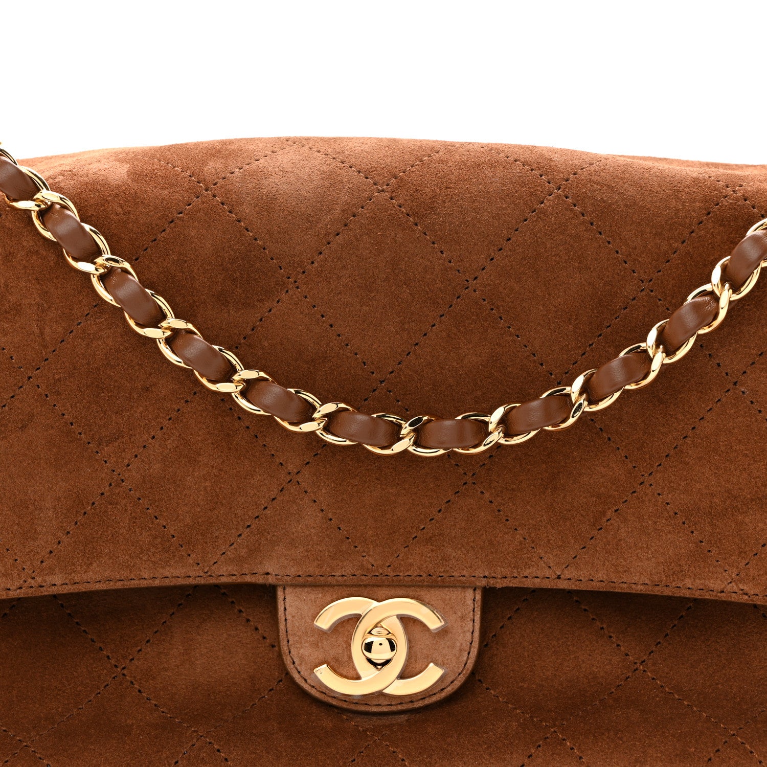 Chanel Suede Calfskin Small Souplissimo Maxi Flap Camel 8 of 10