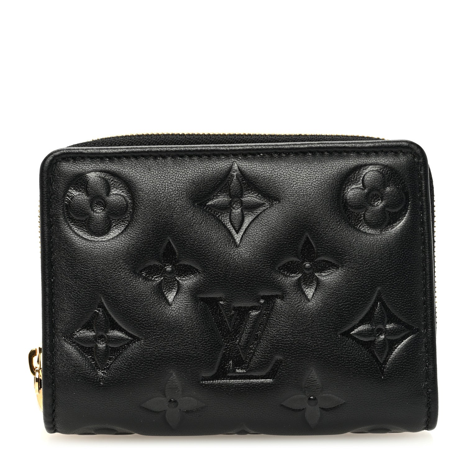 Louis Vuitton Lambskin Embossed Monogram Lou Coussin Wallet Black 1 of 6