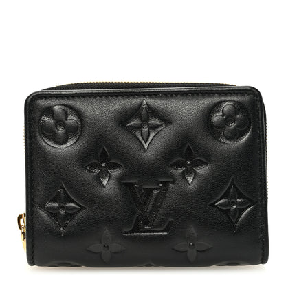 Louis Vuitton Lambskin Embossed Monogram Lou Coussin Wallet Black 1 of 6
