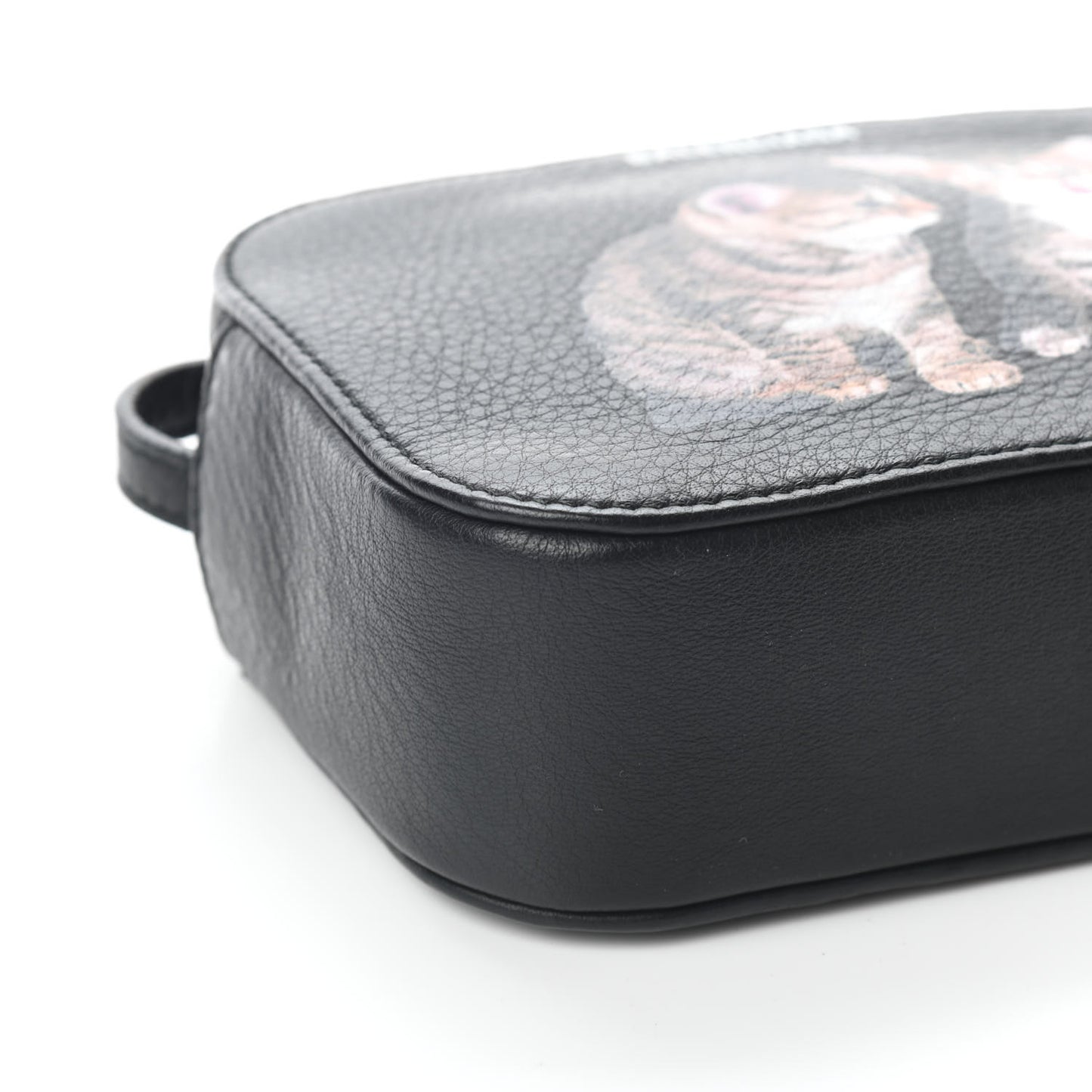 Calfskin Kittens Logo XS Everyday Camera Bag Black White