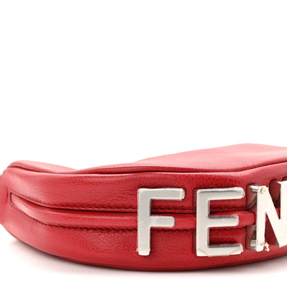 Fendi Vitello Grace New Matte Nano Fendigraphy Hobo Charm Scarlet Sage 9 of 10