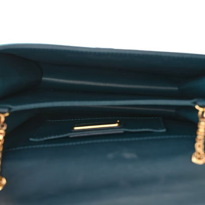 Salvatore Ferragamo Calfskin Suede Thalia Flap Shoulder Bag Blue 5 of 12