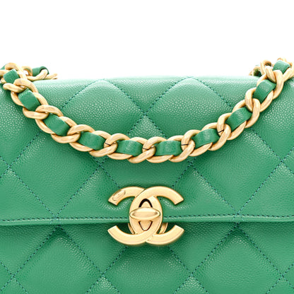 Chanel Caviar Quilted Mini CC Flap Green 8 of 11