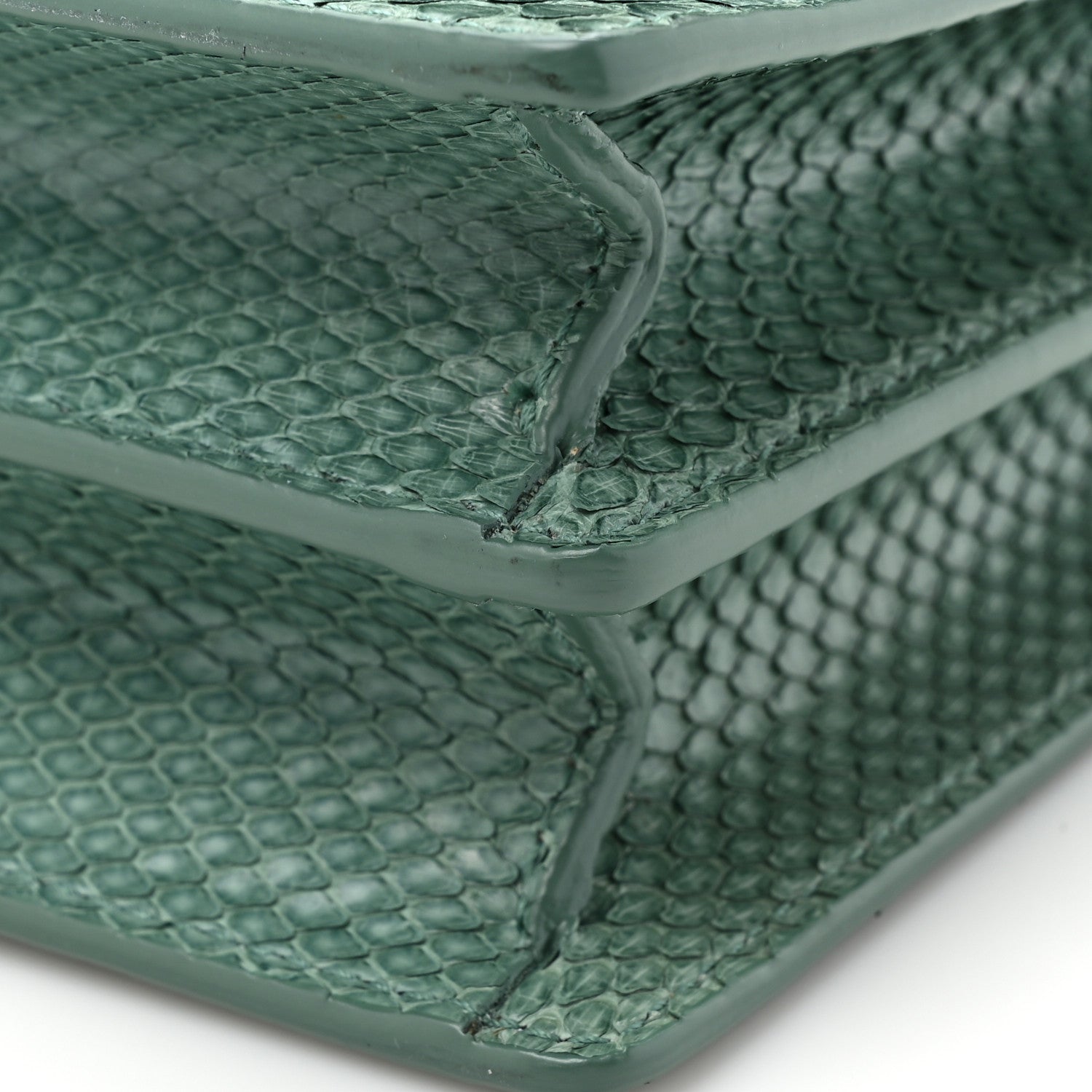 Saint Laurent Calfskin Snakeskin Small Monogram Sunset Sea Green 15 of 16