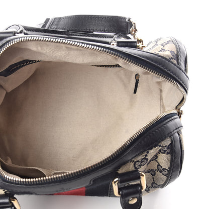 Gucci Monogram Vintage Web Small Boston Navy 5 of 10