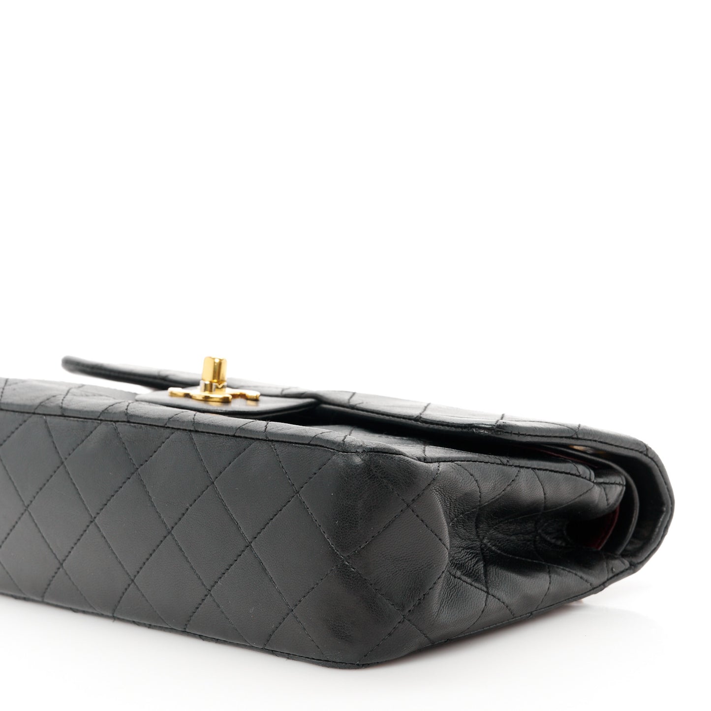 Lambskin Quilted Small Double Flap Black