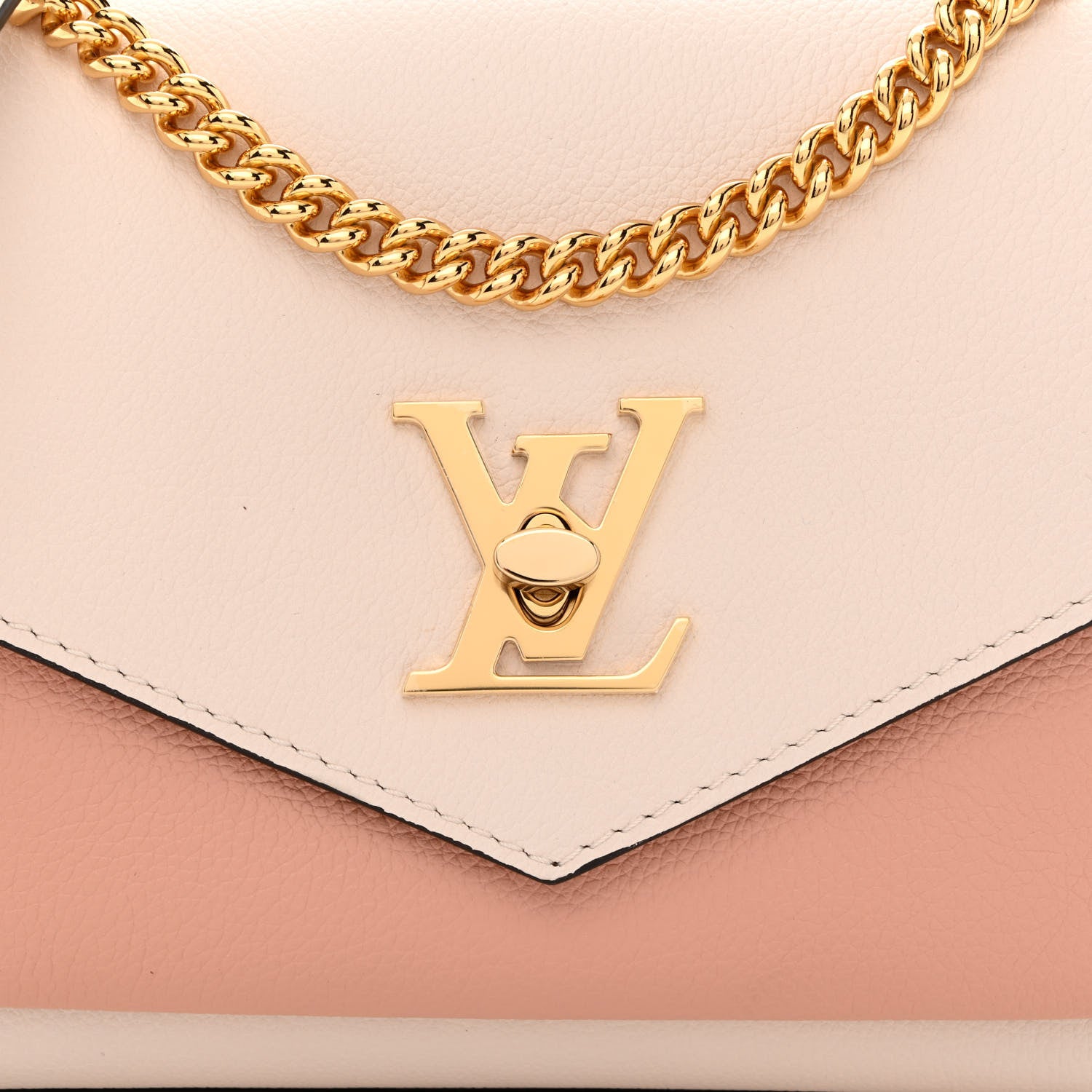 Louis Vuitton Soft Calfskin Mylockme Chain Bag BB Rose Trianon Quartz 7 of 9