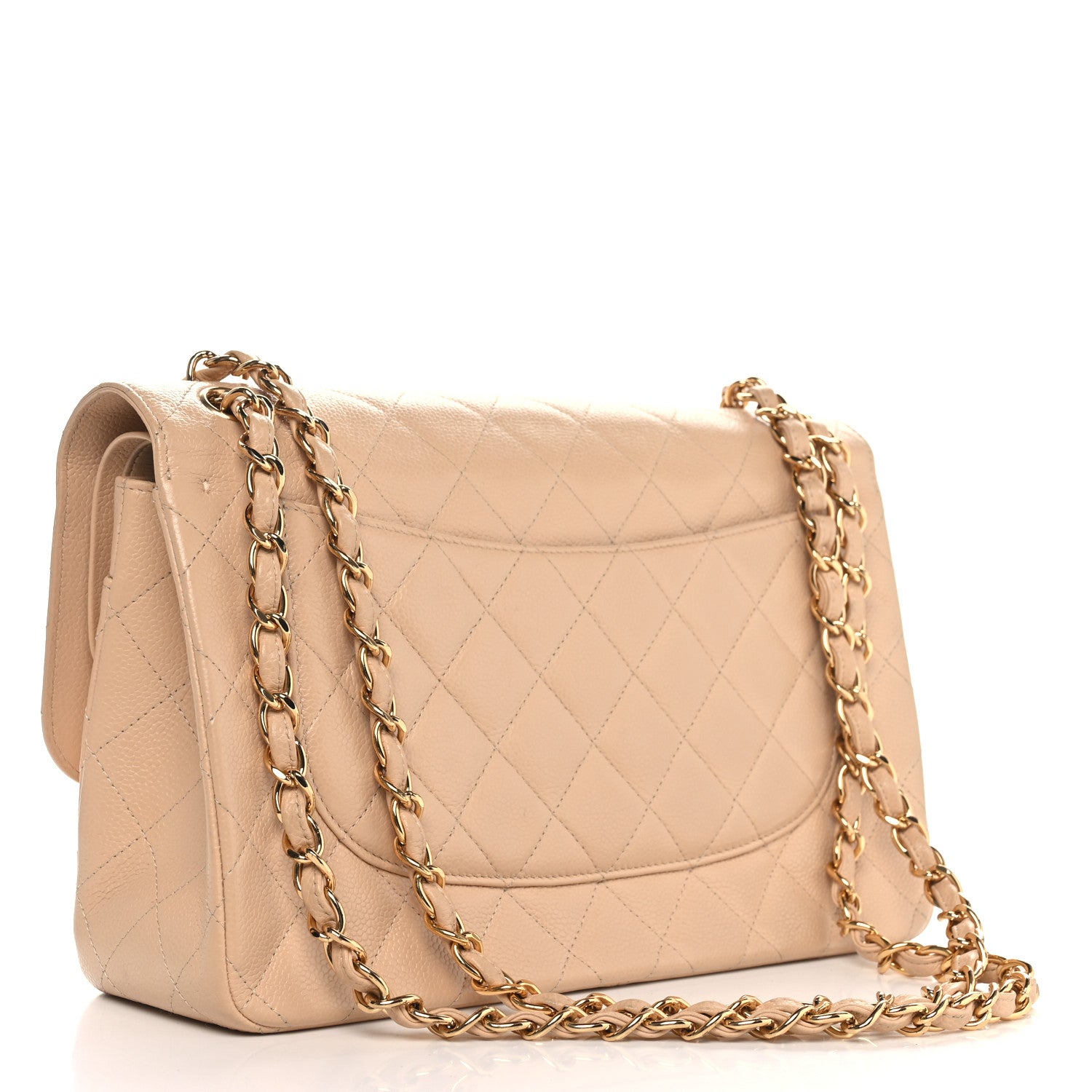 Chanel Caviar Quilted Jumbo Double Flap Beige 2 of 19
