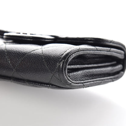 Chanel Caviar Quilted Flap Card Holder Wallet Black 11 of 12