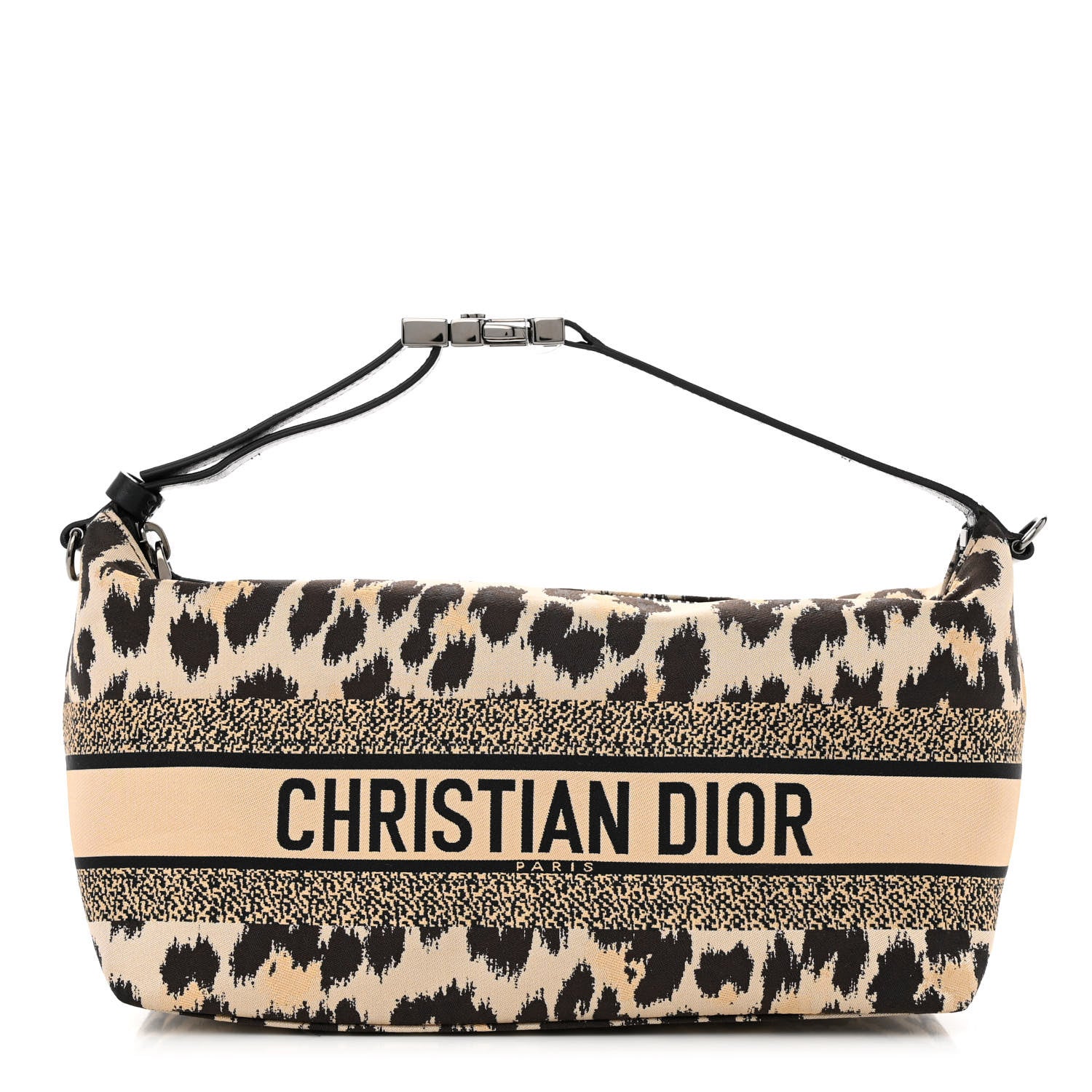 Christian Dior Canvas Mizza Embroidered Medium Leopard DiorTravel Nomad Pouch Beige 1 of 11