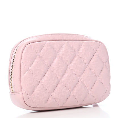 Chanel Caviar Quilted Small Curvy Pouch Cosmetic Case Light Pink 3 of 8