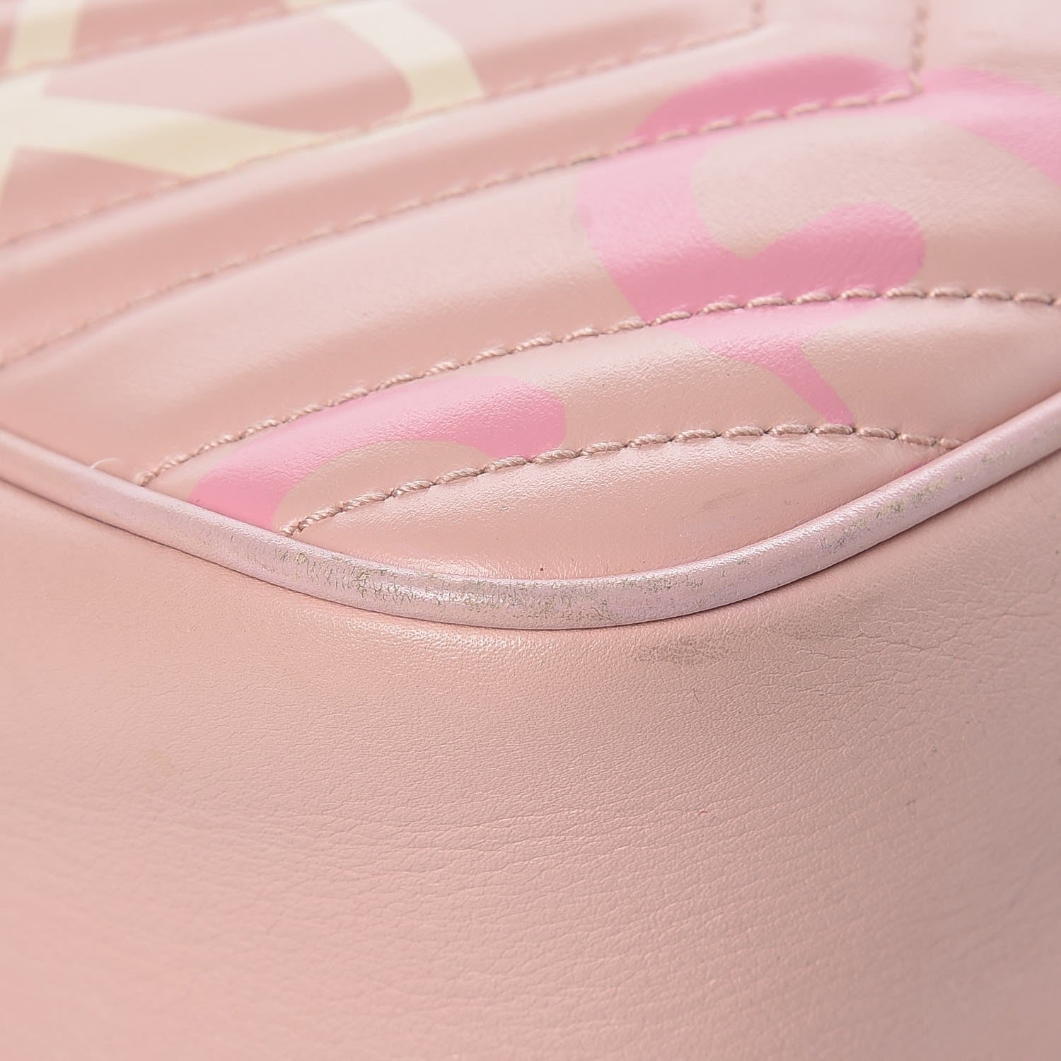 Gucci Calfskin Matelasse GucciGhost Small GG Marmont Chain Shoulder Bag Perfect Pink Rosa Ivory 11 of 14