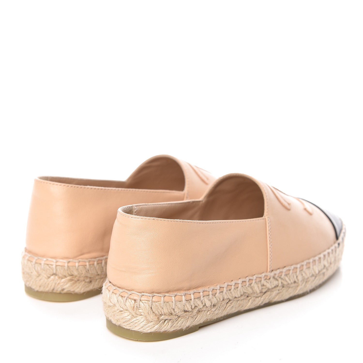 Chanel Lambskin CC Espadrilles 35 Beige Black 4 of 10