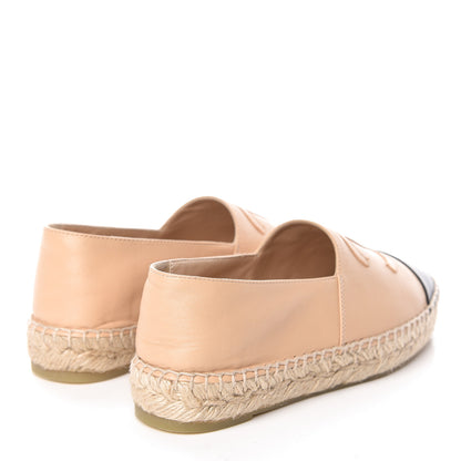 Chanel Lambskin CC Espadrilles 35 Beige Black 4 of 10