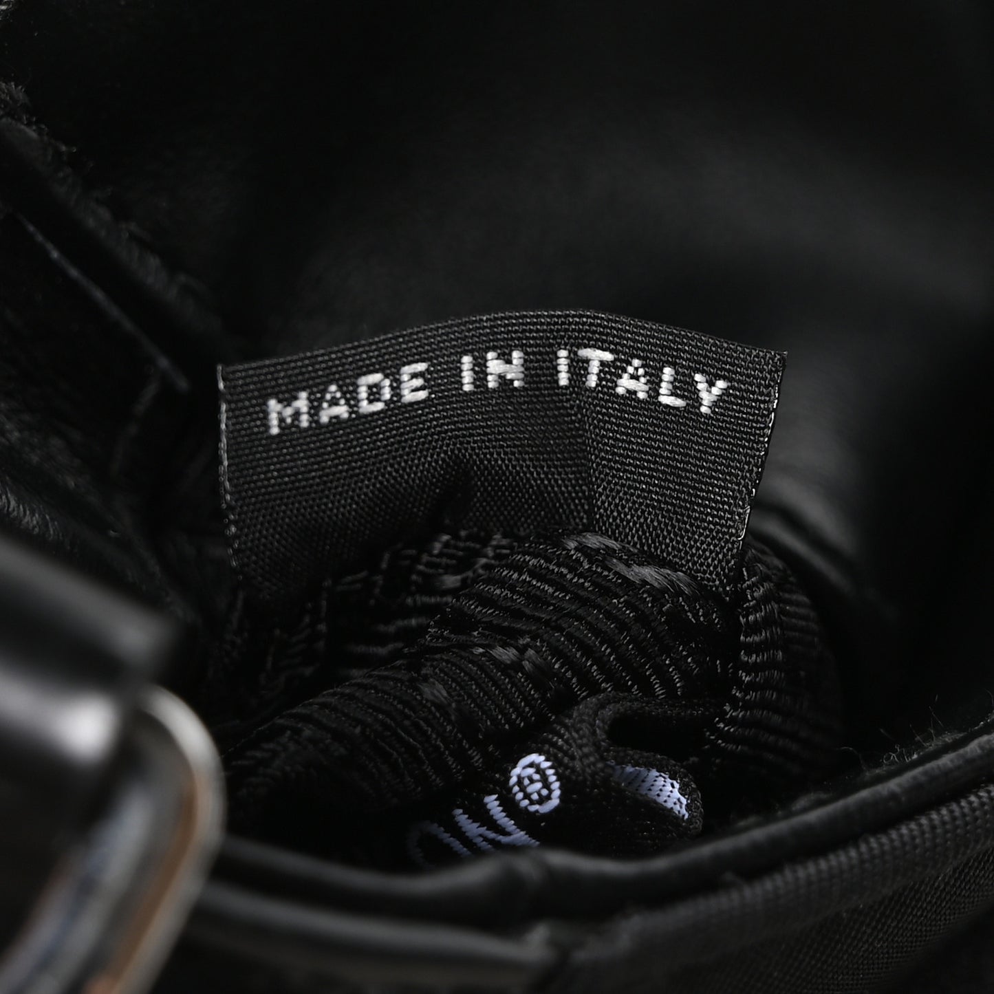 Re-Nylon Spazzolato Double Pocket Buckle Shoulder Bag Black
