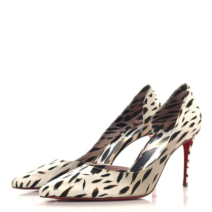 Christian Louboutin Crepe Satin Leopard Print Gigi Iriza 85 Pumps 39.5 Vintage Rose 4 of 9