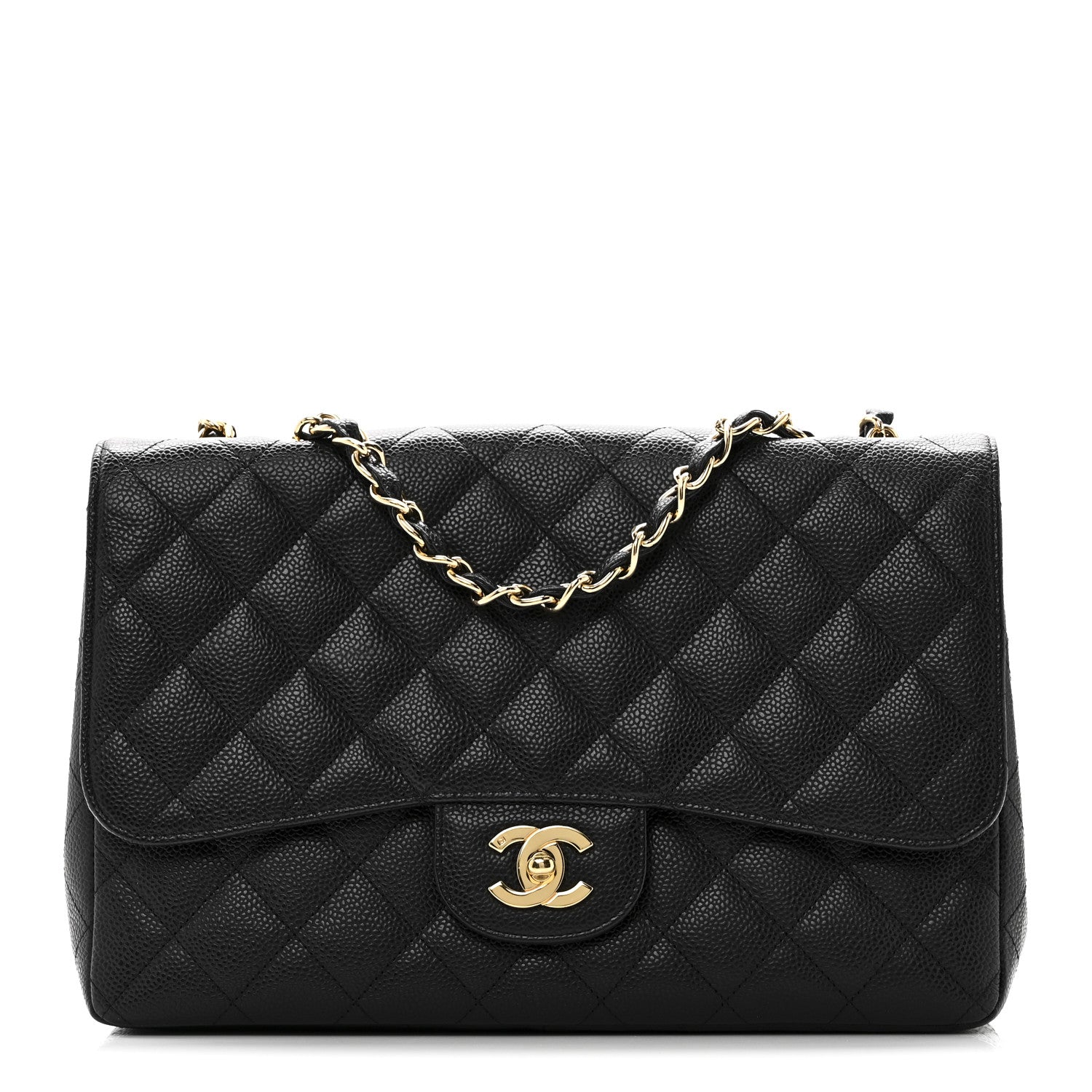 Chanel Caviar Quilted Jumbo Single Flap Black 1 of 11