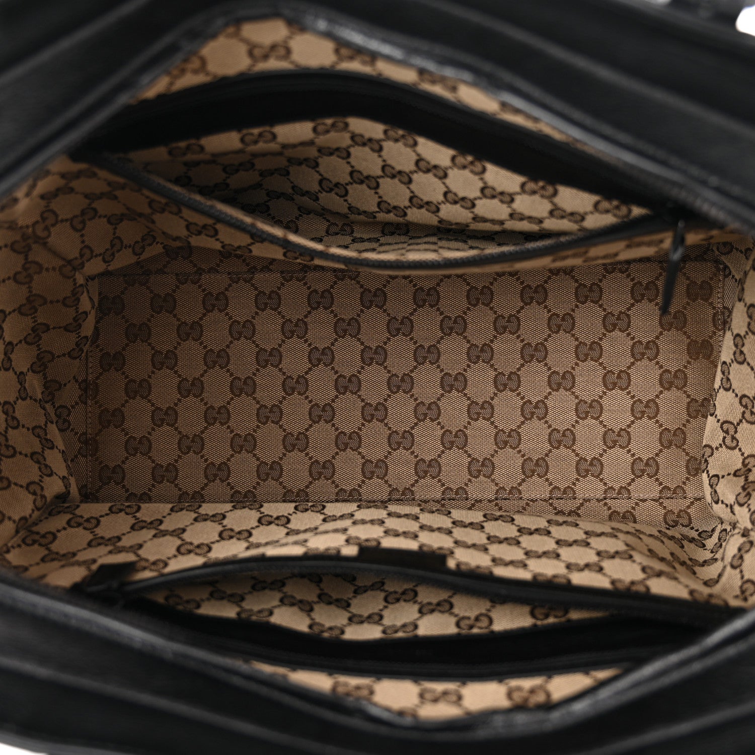 Gucci Calfskin Tonal GG Medium Tote Bag Black 5 of 10