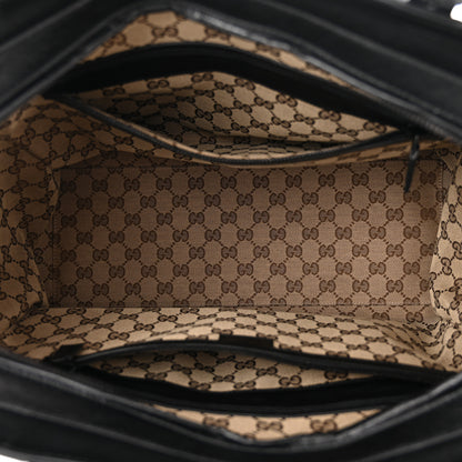 Gucci Calfskin Tonal GG Medium Tote Bag Black 5 of 10